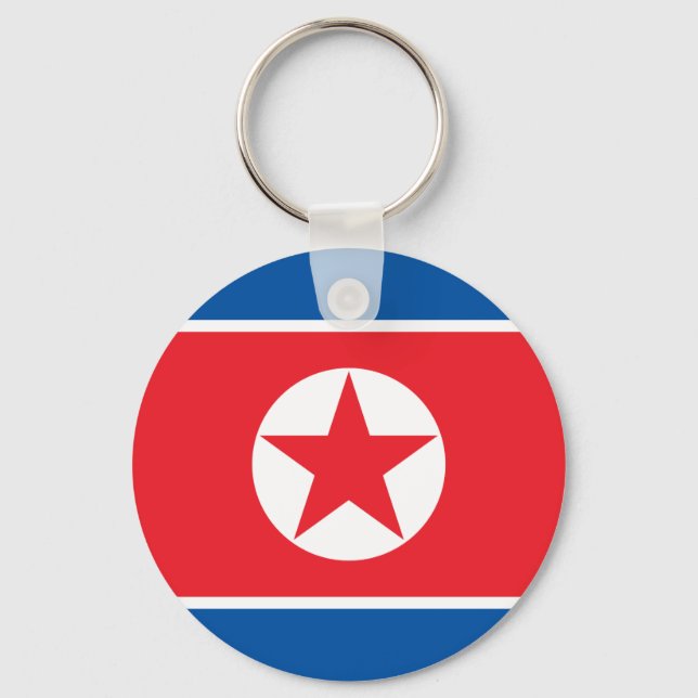 Chaveiro Bandeira da Coreia do Norte (Frente)