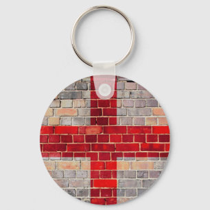 Chaveiro Bandeira da Inglaterra num muro de tijolos