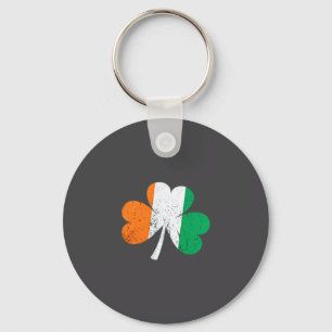 Chaveiro Bandeira da Irlanda em estilo vintage desgastado,