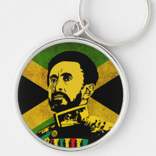 Chaveiro Bandeira da Jamaica - hAILE sELASSIE i - Botão Ras