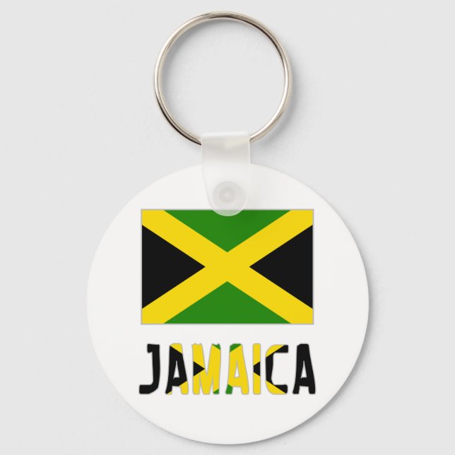 Chaveiro Bandeira da Jamaica & Palavra (Frente)
