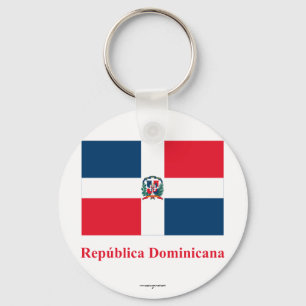 Chaveiro Bandeira da República Dominicana com nome no
