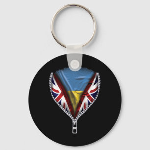 Chaveiro Bandeira da Ucrânia com Zíper Bandeira Britânica