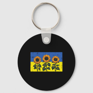 Chaveiro Bandeira da Ucrânia Girassol Vintage Esperança Ucr