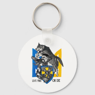Chaveiro Bandeira da Ucrânia Guerreiro Cossaco Morra ou Viv