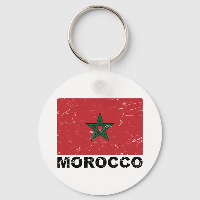 Chaveiro Bandeira da Vintage em Marrocos (Frente)