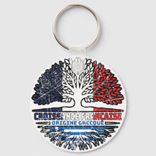Chaveiro Bandeira das Raízes da Árvore da França grécia gre