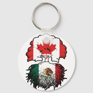 Chaveiro Bandeira das Raízes da Árvore do Canadá Mexicano