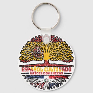 Chaveiro Bandeira das Raízes da Árvore Espanhola na Repúbli