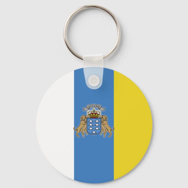Chaveiro Bandeira de alta qualidade das Ilhas Canárias (Frente)