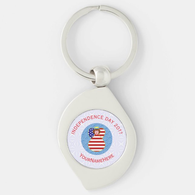 Chaveiro Bandeira de Anjo Personalizada do Dia da Independê (Frente)