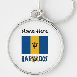 Chaveiro Bandeira de Barbados Barbadiana Personalização Pre