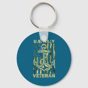 Chaveiro Bandeira de camuflagem de veterano naval dos EUA p