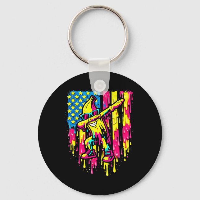 Chaveiro Bandeira de Drip de Banana Engraçada para Crianças (Frente)