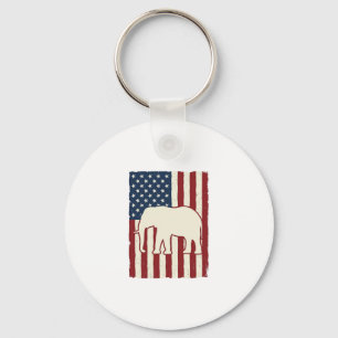 Chaveiro Bandeira de Elefante Patriótico Design Vetorial Vi