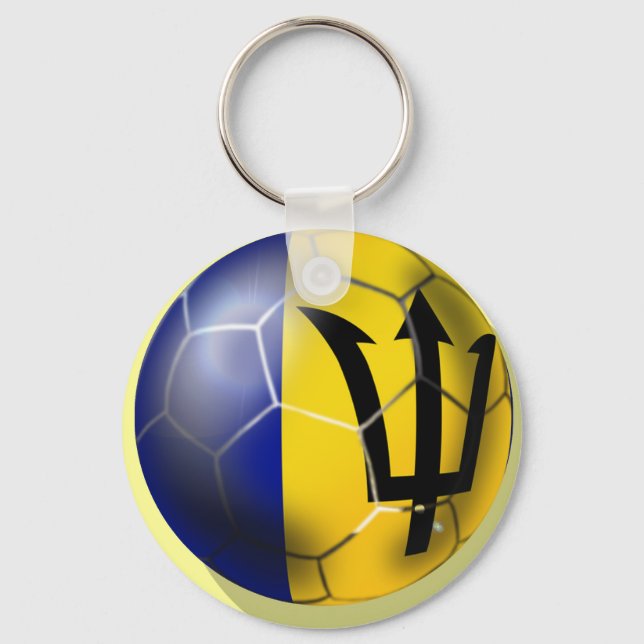 Chaveiro Bandeira de futebol de Barbados (Frente)