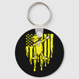 Chaveiro Bandeira de gotejamento de banana engraçada para c