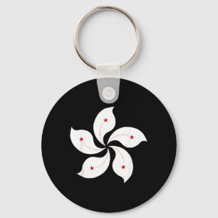 Chaveiro Bandeira de Hong Kong Flor de Orquídea de Cinco Pé