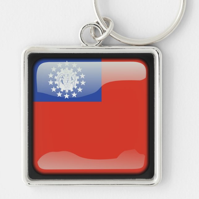 Chaveiro Bandeira de Mianmar (Frente)