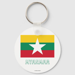 Chaveiro Bandeira de Myanmar com nome