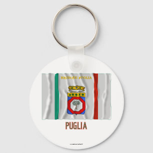 Chaveiro Bandeira de ondulação de Puglia com nome