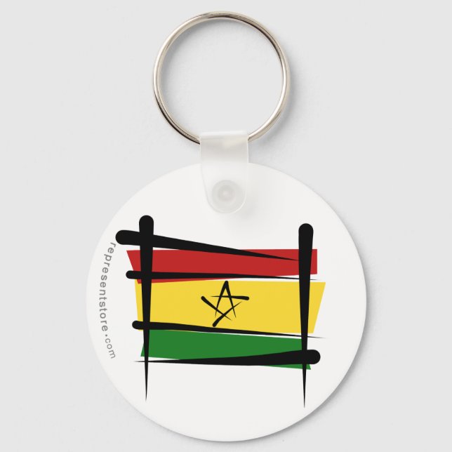 Chaveiro Bandeira de Pincel do Gana (Frente)