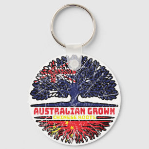 Chaveiro Bandeira de Raízes da Árvore Chinesa Austrália