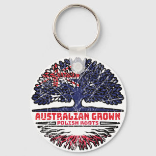 Chaveiro Bandeira de Raízes da Árvore da Austrália Polônia