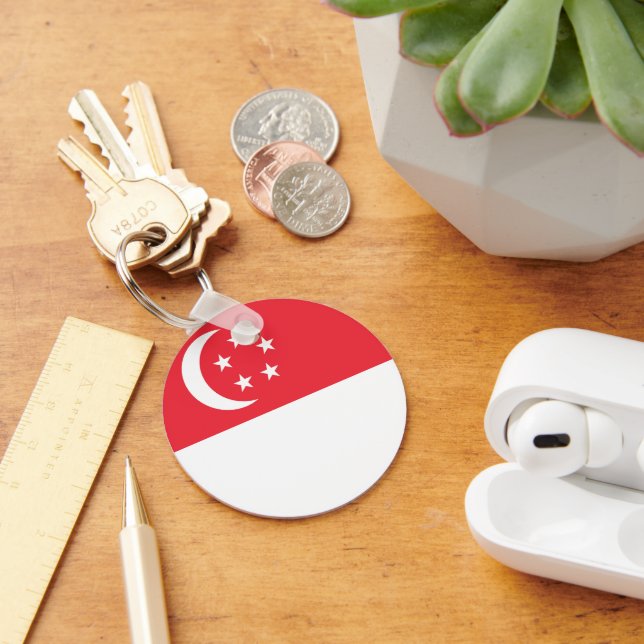Chaveiro bandeira de Singapura (Mesa)