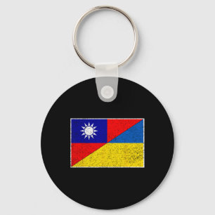 Chaveiro Bandeira de Taiwan Ucrânia Suporte Taiwaniano Ucra