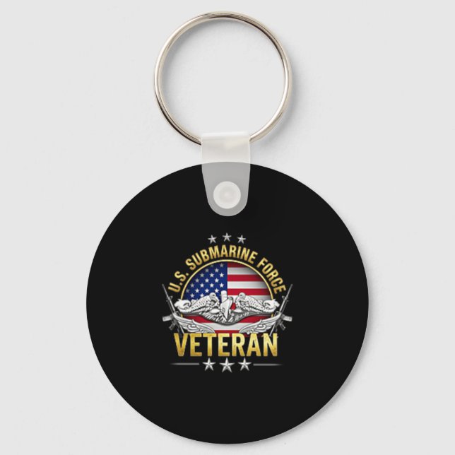 Chaveiro Bandeira de Veterano do Serviço Silencioso de Subm (Frente)
