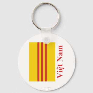 Chaveiro Bandeira de Vietnam sul com nome no vietnamita