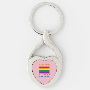 Chaveiro Bandeira do Arco-íris do Orgulho Gay Personalizada