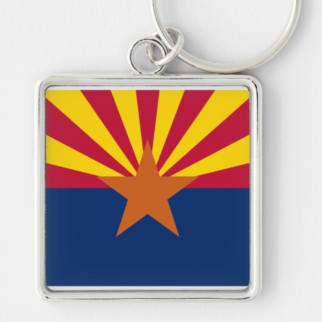 Chaveiro Bandeira do Arizona: Estrela Cadente Sol, O Estado (Frente)