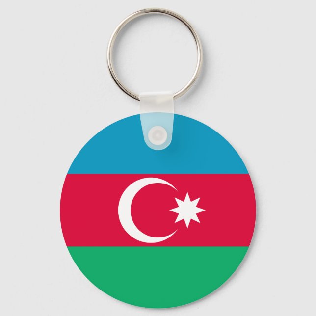 Chaveiro Bandeira do Azerbaijão Patriótico (Frente)