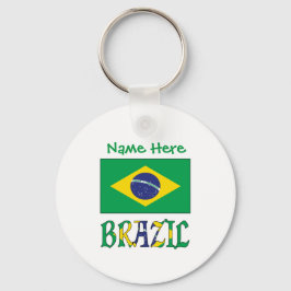 Chaveiro Bandeira do Brasil Personalizada Redonda de Alumín