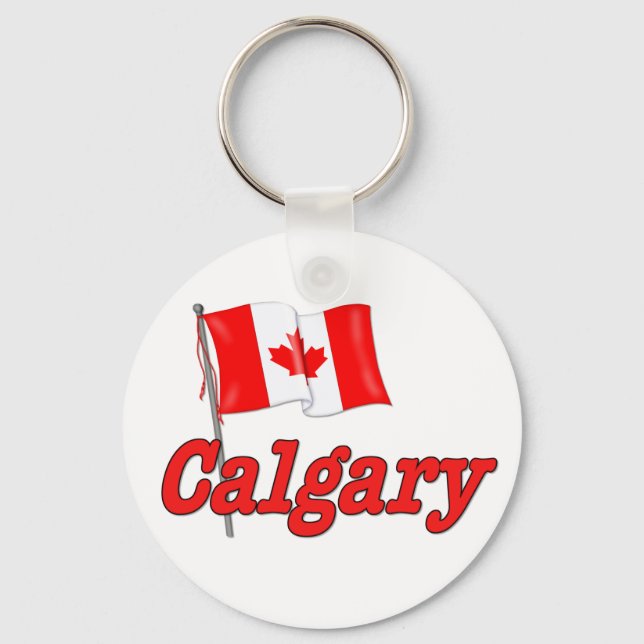Chaveiro Bandeira do Canadá - Calgary (Frente)