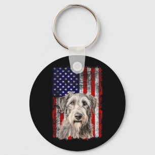 Chaveiro Bandeira do Dia 4 de Julho do Amante do Cão Irish 