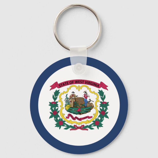 Chaveiro Bandeira do Estado da Virgínia Ocidental (Frente)