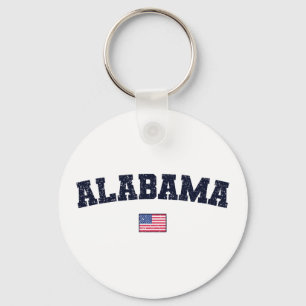 Chaveiro Bandeira do Estado do Alabama EUA Vintage Desgasta