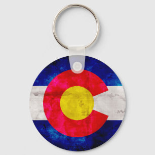 Chaveiro Bandeira do Estado do Colorado Vintage Weathered