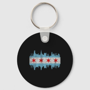 Chaveiro Bandeira do Horizonte de Chicago - D Vintage Cidad