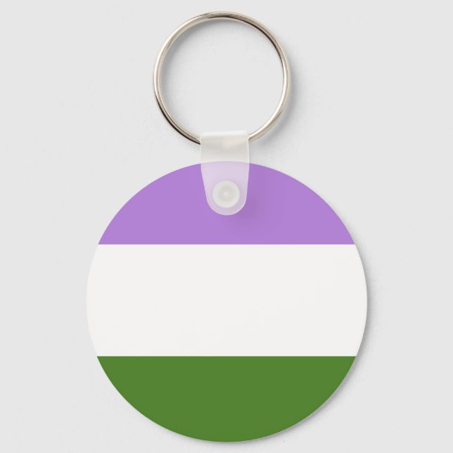 Chaveiro Bandeira do Orgulho Genderqueer (Frente)
