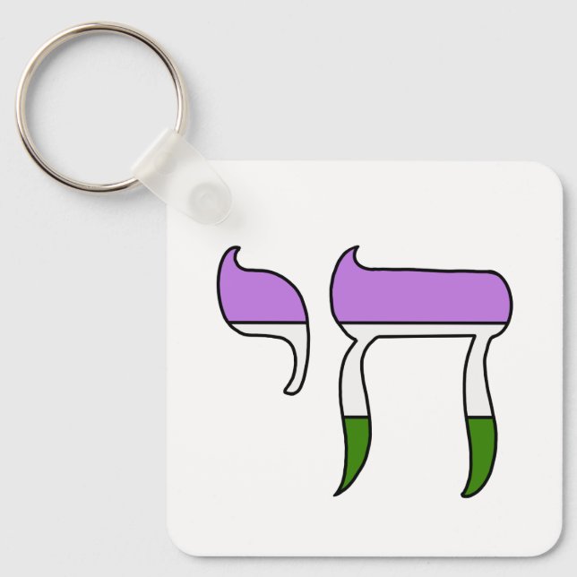 Chaveiro Bandeira do Orgulho Genderqueer Chai  (Frente)
