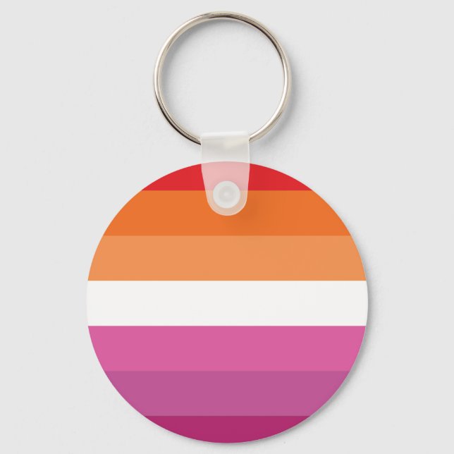 Chaveiro Bandeira do Orgulho Lésbico (Pôr do Sol) (Frente)