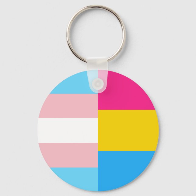 Chaveiro Bandeira do Orgulho Pansexual Transgênero Duplo (Frente)