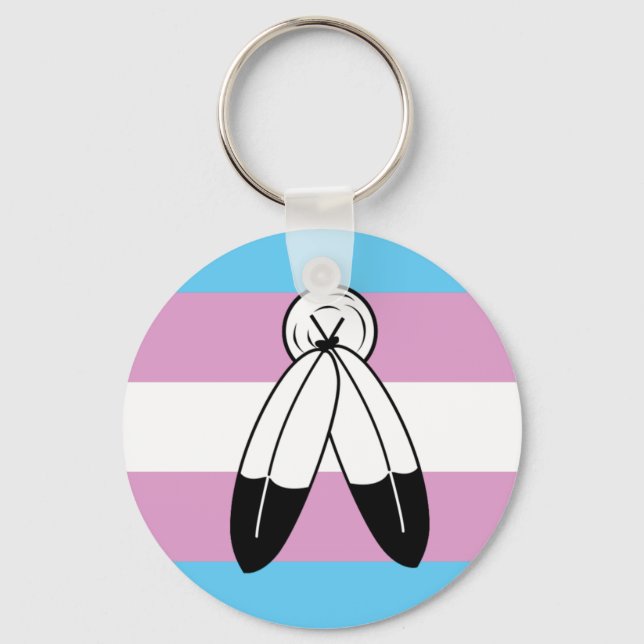Chaveiro Bandeira do Orgulho Trans Gêmeo Espírito (Frente)