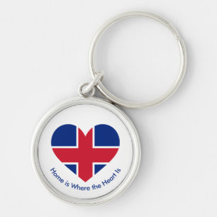 Chaveiro Bandeira do Reino Unido Coração - Presente de Amor