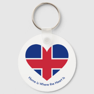 Chaveiro Bandeira do Reino Unido Coração - Presente de Amor