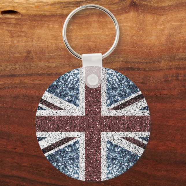 Chaveiro Bandeira do Reino Unido Vintage russo brilha (Frente)